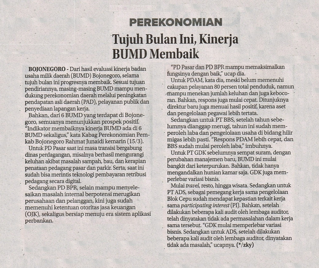 Kinerja BUMD Membaik