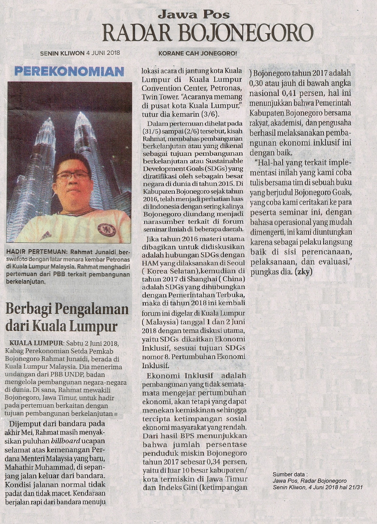 Kabag Perekonomian di Kuala Lumpur Malaysia
