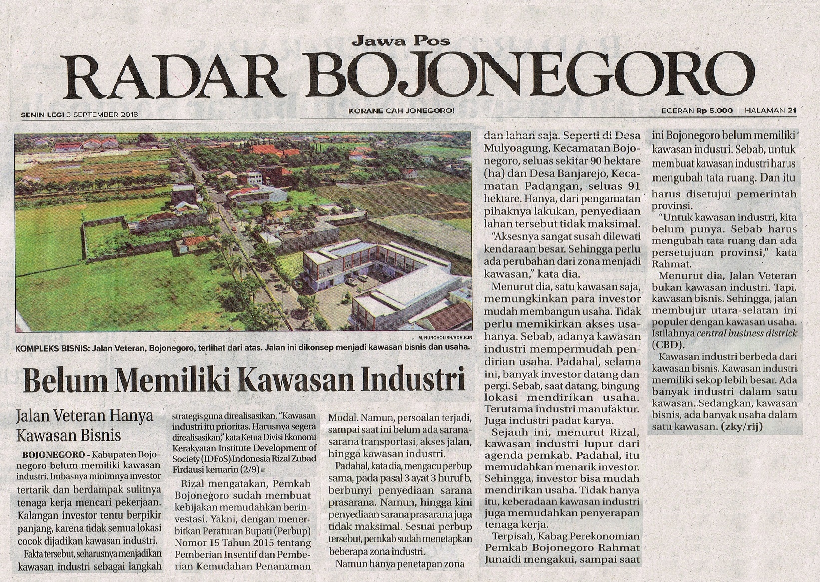 Belum Memiliki Kawasan Industri