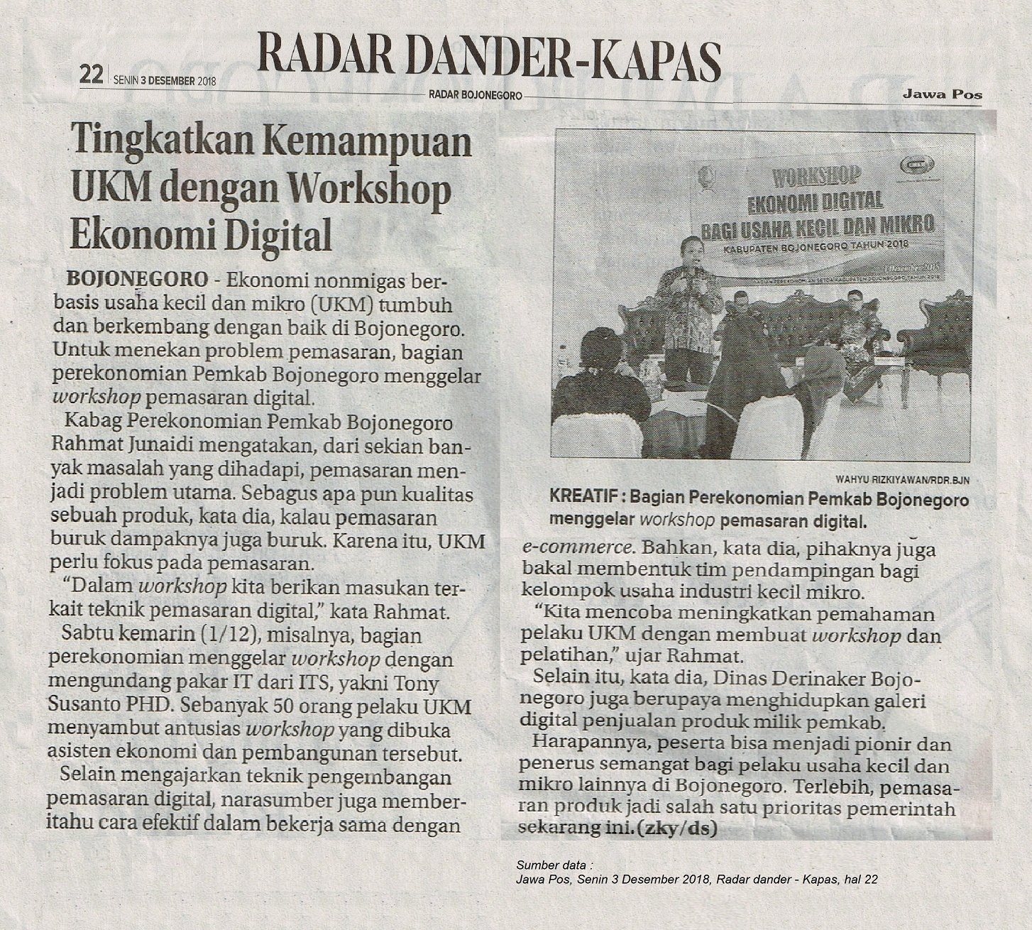 Tingkat Kemampuan UKM dengan Workshop Ekonomi Digital