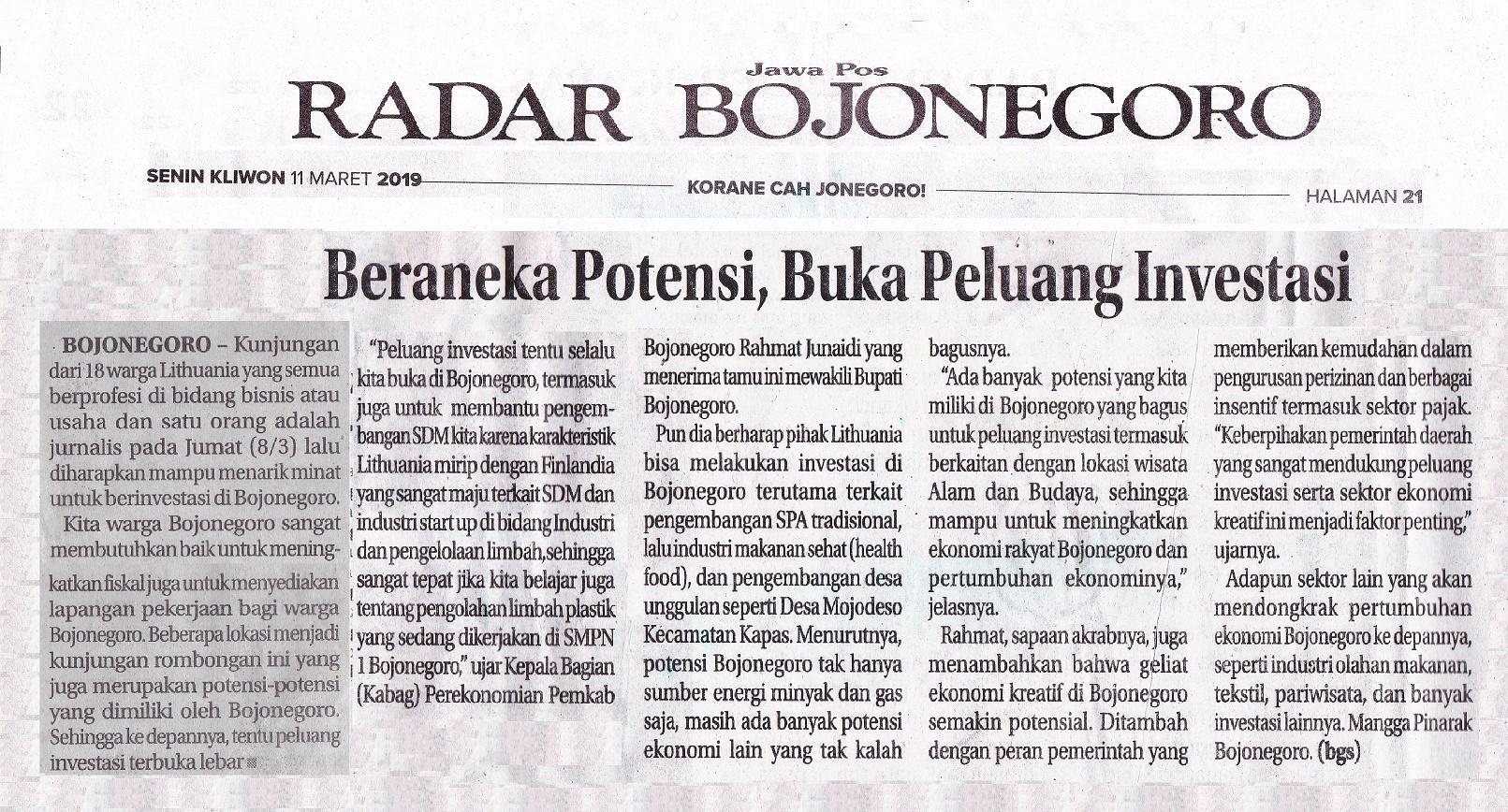 Beraneka Potensi, Buka Peluang Investasi