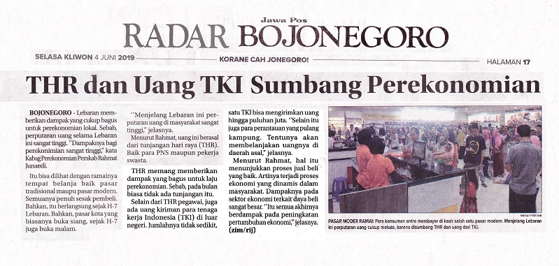 THR dan Uang TKI Sumbang Perekonomian